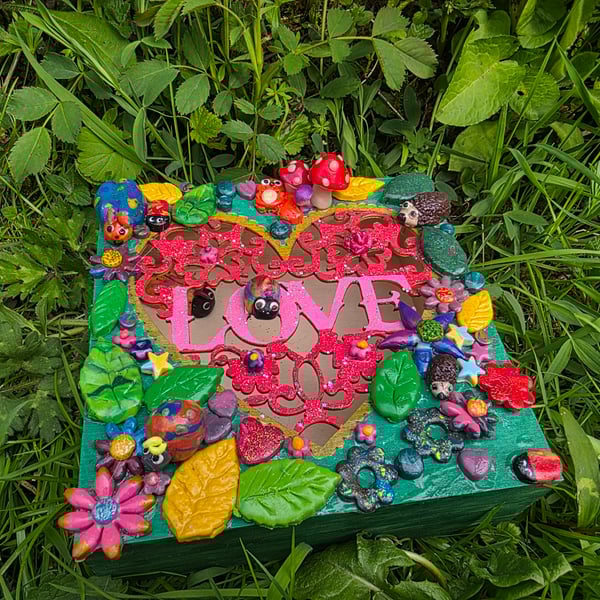 Hand decorated and painted Love box