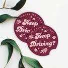 Keep driving - Floral Retro Car Coaster Set: Harry Styles Lover Gift, Girly Car 