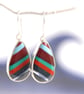 Californian surfite earrings - maroon, red and green - Image 1