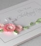 Handmade Christening card with quilled flowers, can be personalised - Image 3