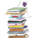 The eternal To Read pile (Art print).