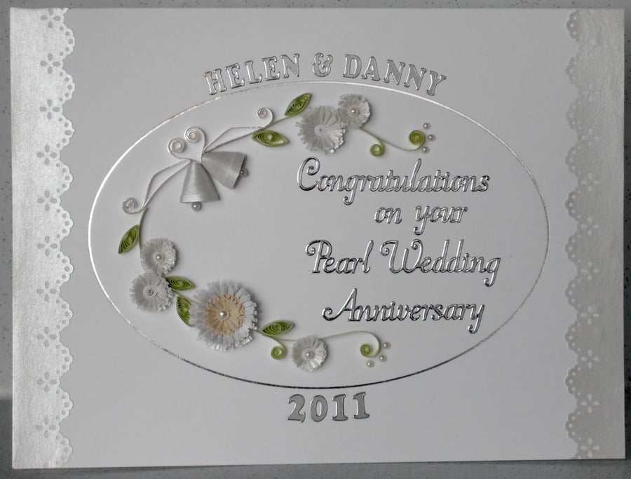 Handmade 30th anniversary card