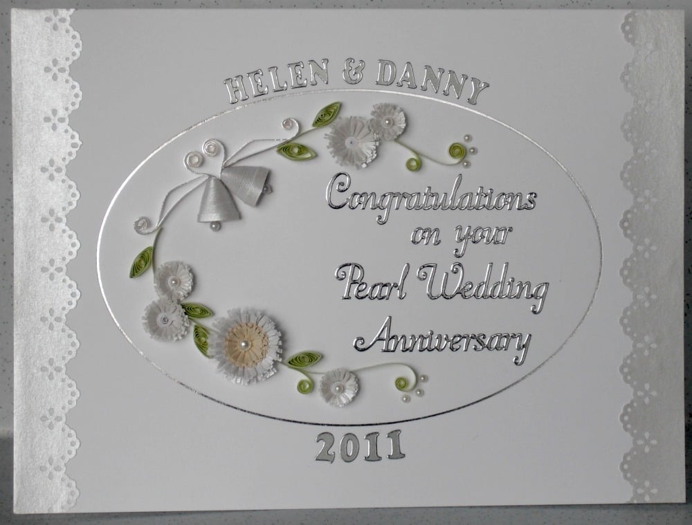 Handmade 30th anniversary card