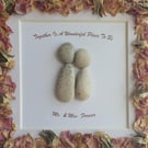 Pebble Art Couple Frame, Wedding, Anniversary, Love, Meaningful Gift