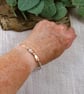 Sterling Silver & Copper Bar Bracelet. With Flower, Adjustable fit up to 21cms - Image 4