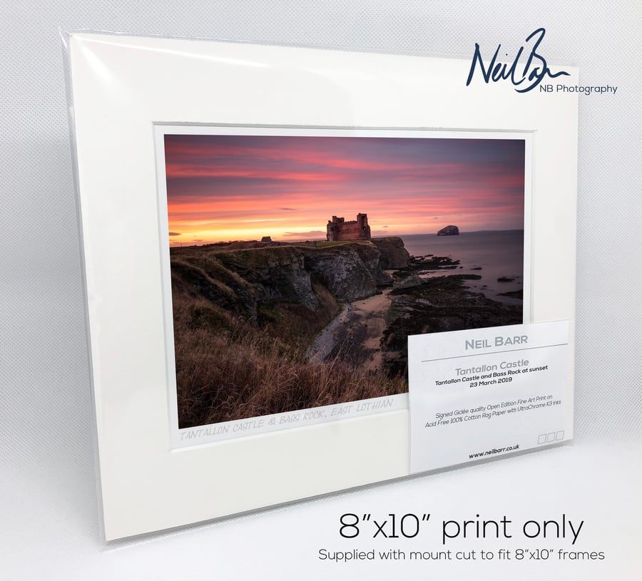 Tantallon Castle & Bass Rock, East Lothian - A5 (10" x 8") Unframed Print