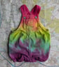 Hand dyed denim baby romper (3-6 months)