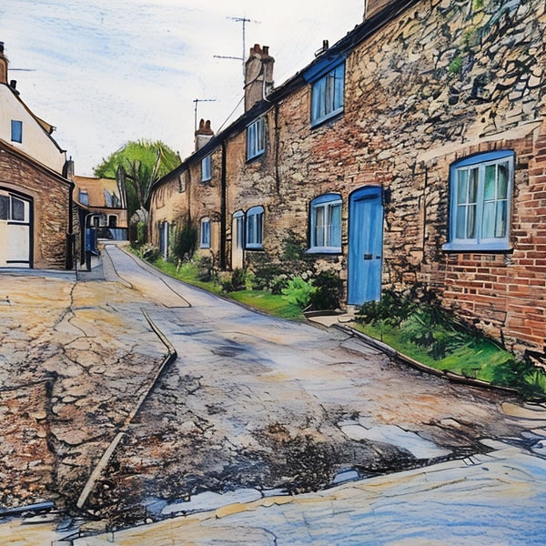 Cottages Harbour Wells-Next-Sea Norfolk Greeting Card A5 