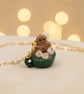 Gingerbread Man Necklace, Hot Chocolate Charm, Polymer Clay Christmas Gift - Image 4