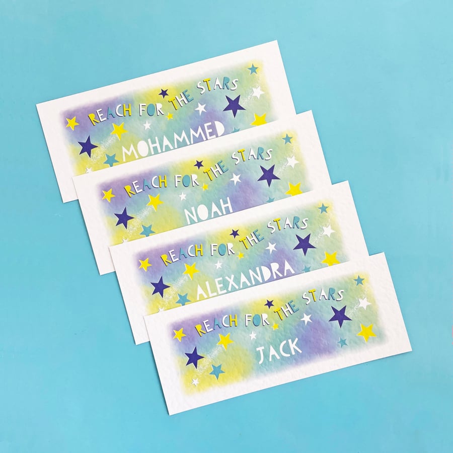 Teacher gift bookmarks for school class - Reach for the Stars design