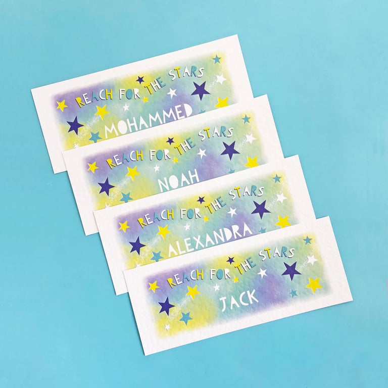 Teacher gift bookmarks for school class - Reach for the Stars design
