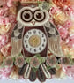 Home - Appliqué owl battery clock by Carolee Crafts PB7 - 0005