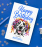 Dalmatian Watercolour Pencil Birthday Card, Spotty Sketches for Pup Lovers