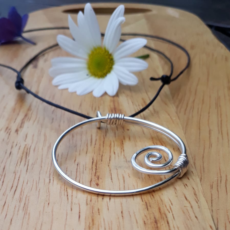 Silver Spiral Pendant, Silver Jewellery, Simple Celtic Necklace