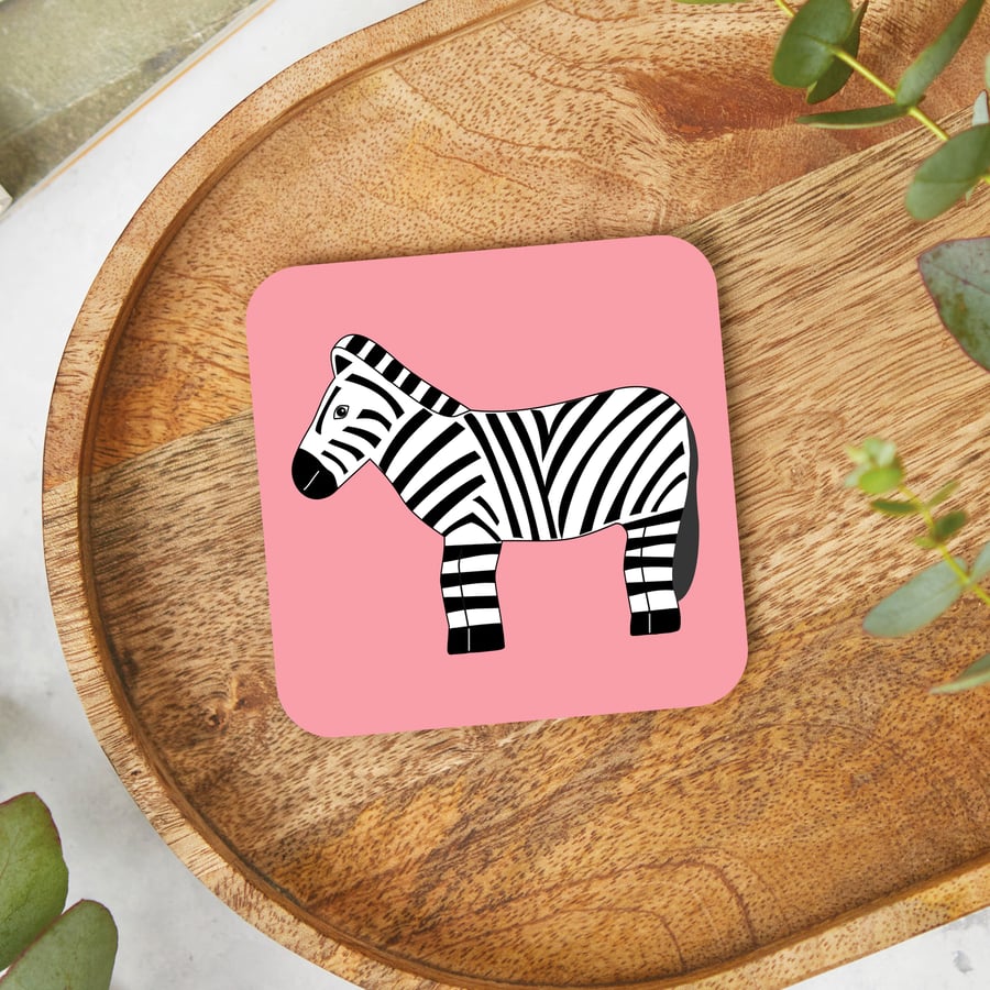 Zebra Coaster, Animal Drinks Mats, Safari Animal, Animal Tableware, Africa