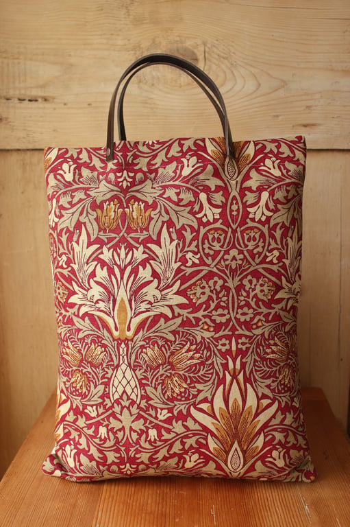 William Morris Small Tote Bag Snakeshead Red