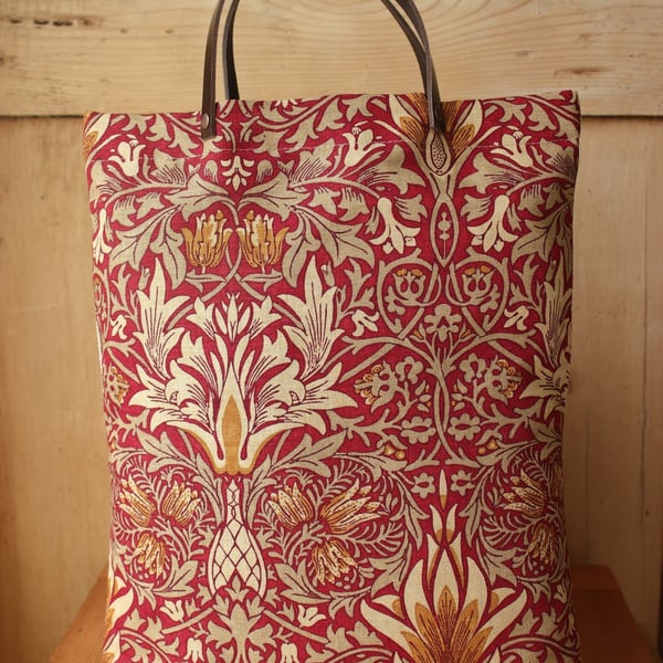 William Morris Small Tote Bag Snakeshead Red