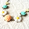 SALE! 20% off! Flower Statement Necklace in Spring Colours