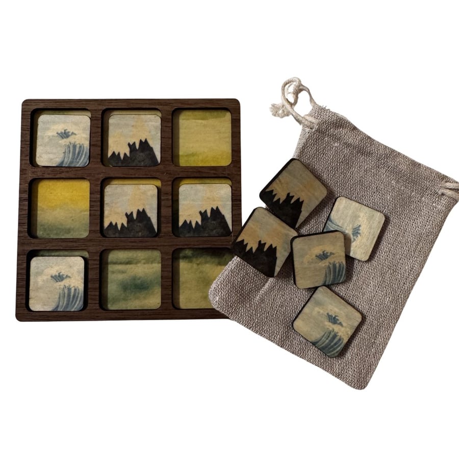 Wooden Tic Tac Toe - Mountain V Sea