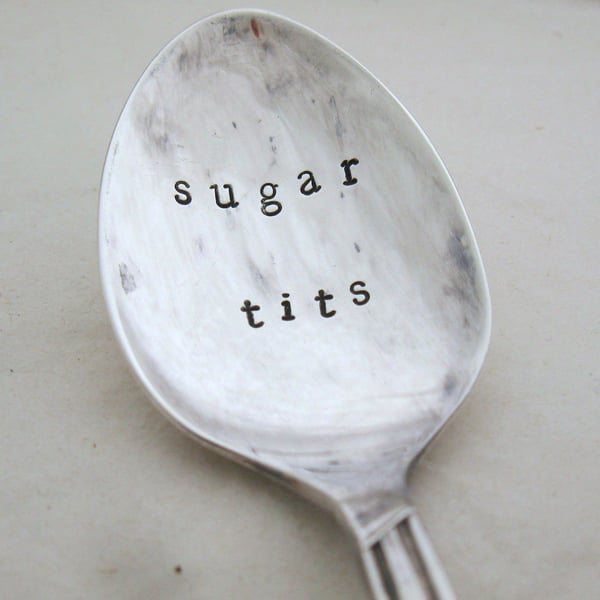 Handstamped Sugar T-ts Teaspoon, slight second