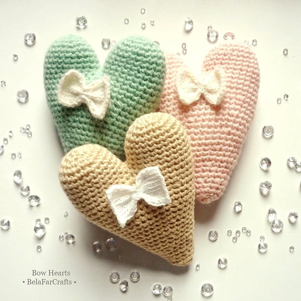 'I love you' hearts - Linen wedding anniversary - Organic wool gift  