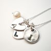 Charms with Initials Silver Necklace, custom made