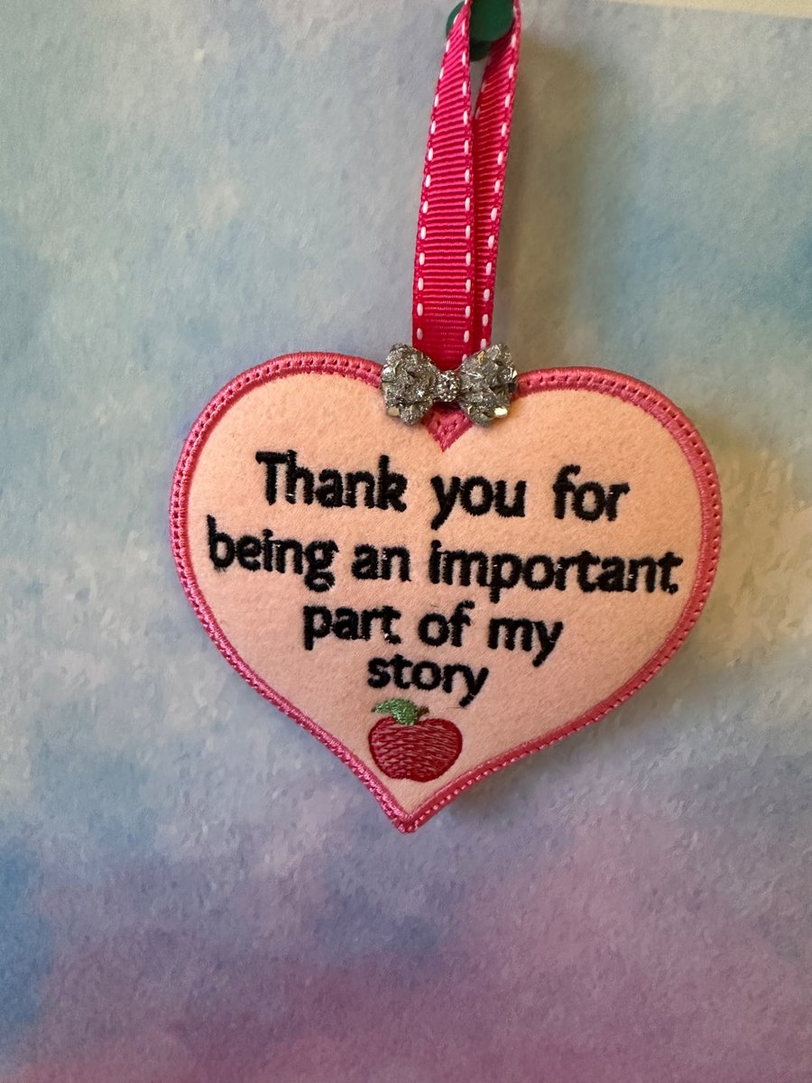 Scented Thanks for Being an Amazing 1-2-1 Teacher Heart Hanging Felt Plaque Sign