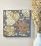 Mosaic Floral Art - Autumn Leaves Mosaic Wall Plaque in Grey