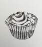 Cupcake original black ink drawing  - Image 1