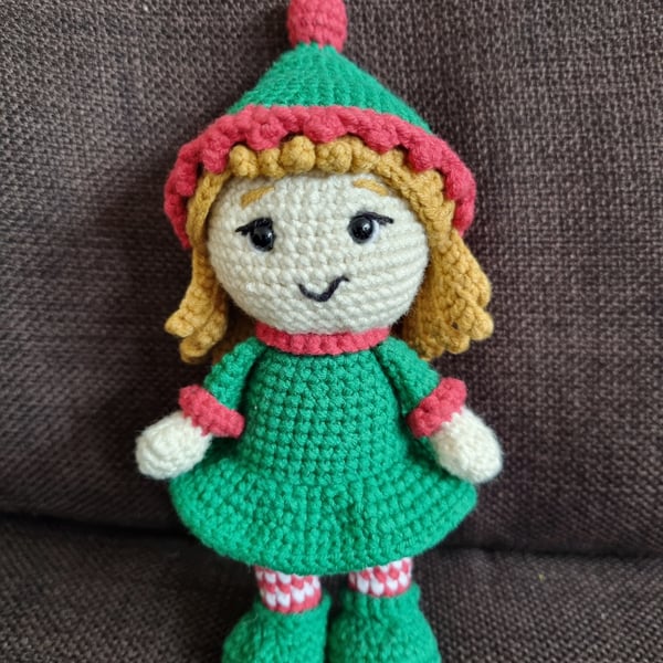 Crochet Noelle The Christmas Elf Girl 