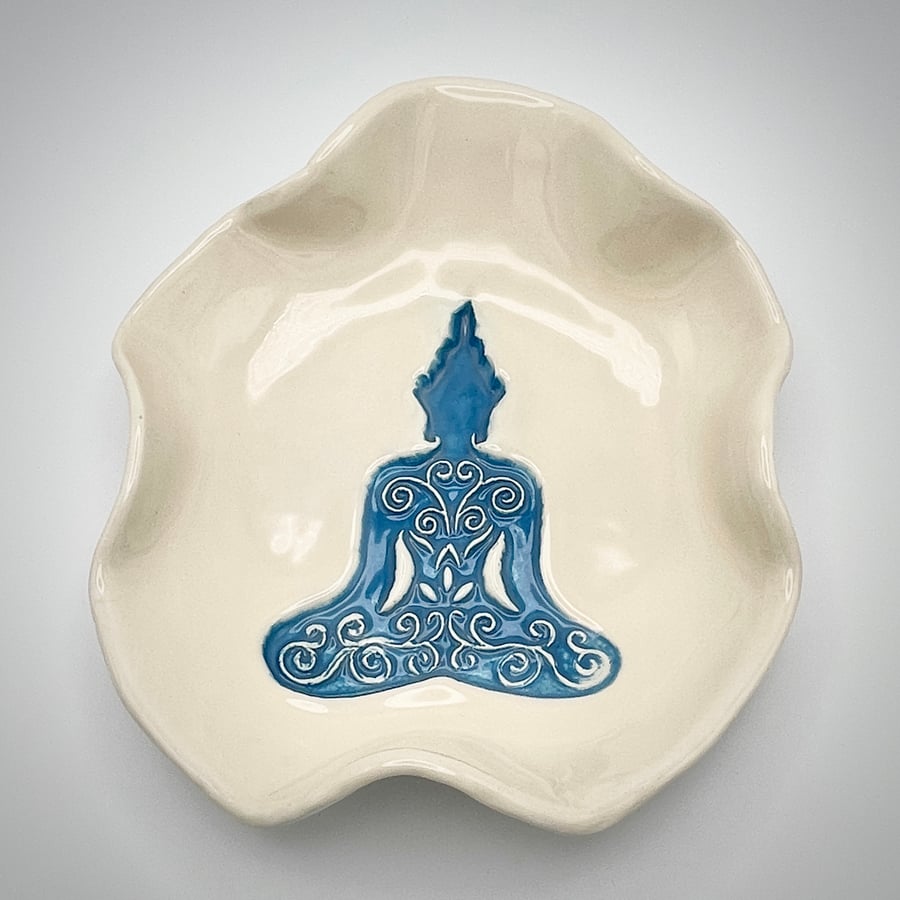 NEW!  Aquamarine Buddha ceramic bowl