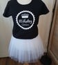 Birthday Queen Embroidered T-Shirt & White Tutu Set – Size L - Image 2