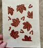 Sycamore Leaf Linoprint: Hand-Burnished Autumn Wall Art - Image 2