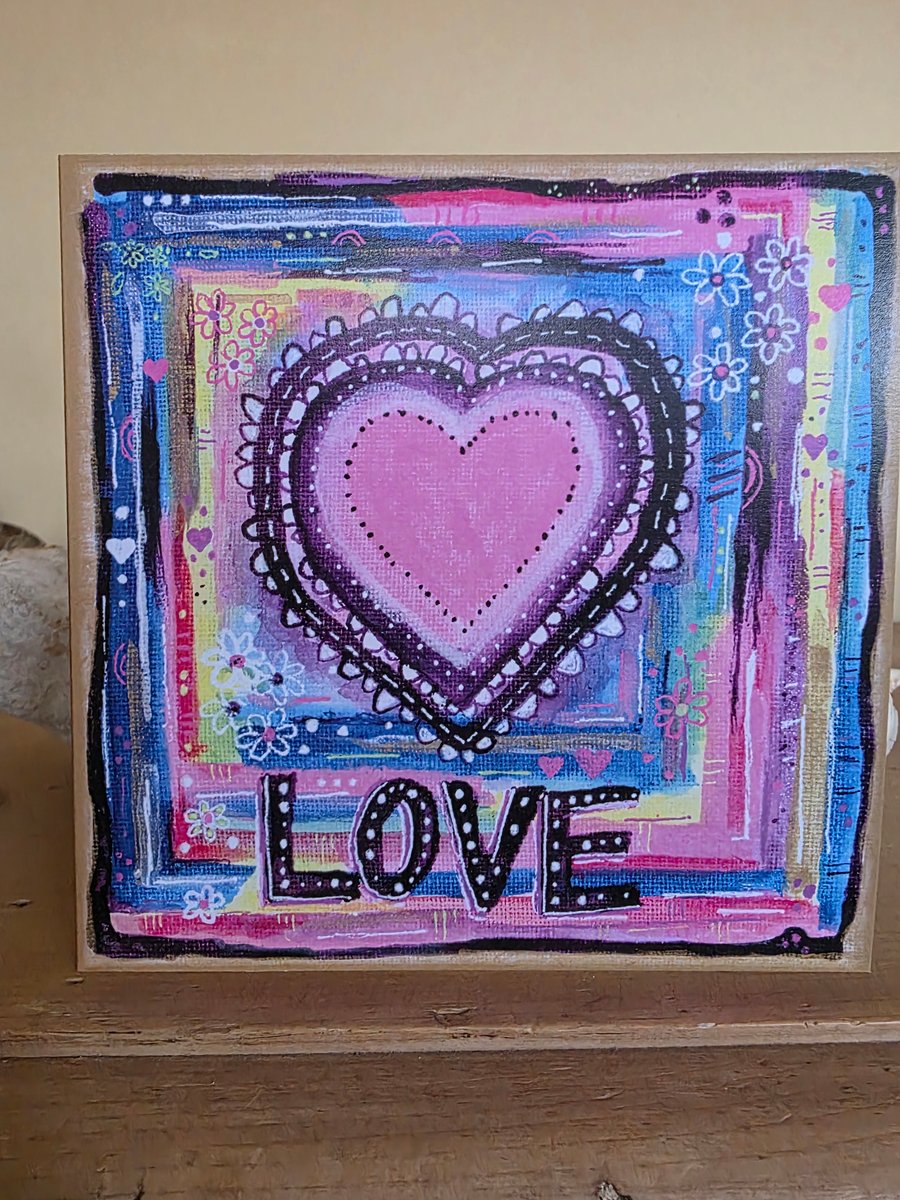 'Love is all around' blank art card