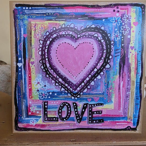 'Love is all around' blank art card