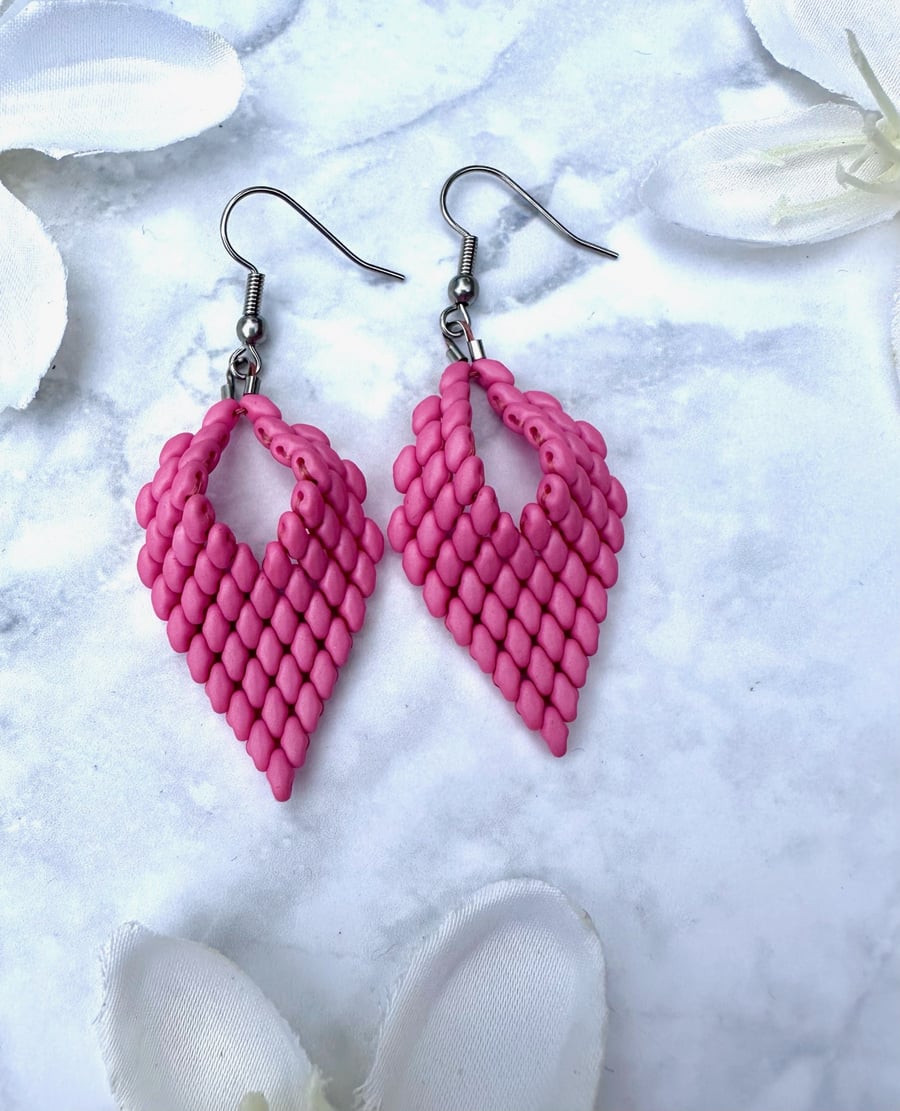 Leaf Drop Earrings - Silk Honeysuckle