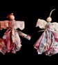 Set of 2 Upcycled Scrap Fabric Angels with “Just For You” Charm – Boho Style Han