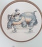 hippo in bath cross stitch