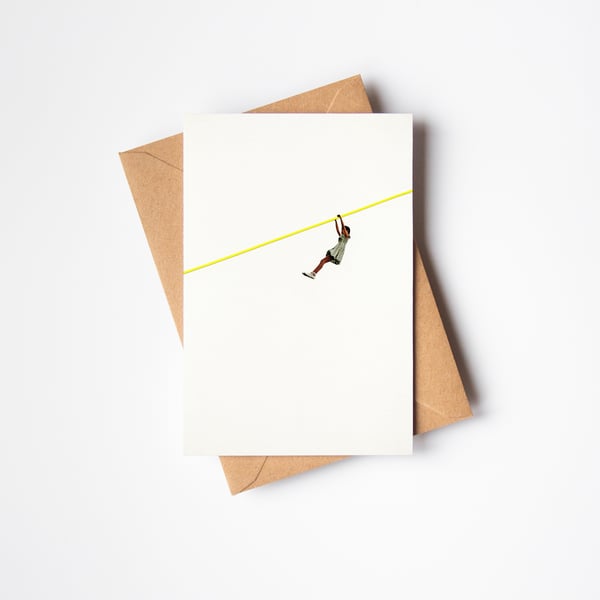 Girl Portrait Greeting Card - Zip Wire