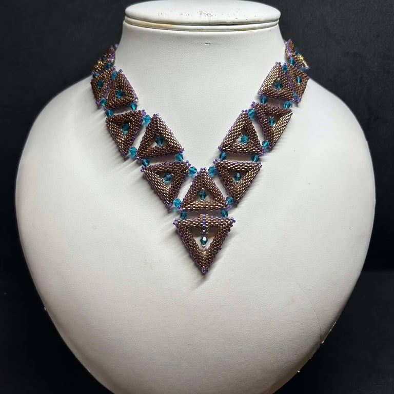 Lestat Seed Bead and Crystal necklace handmade