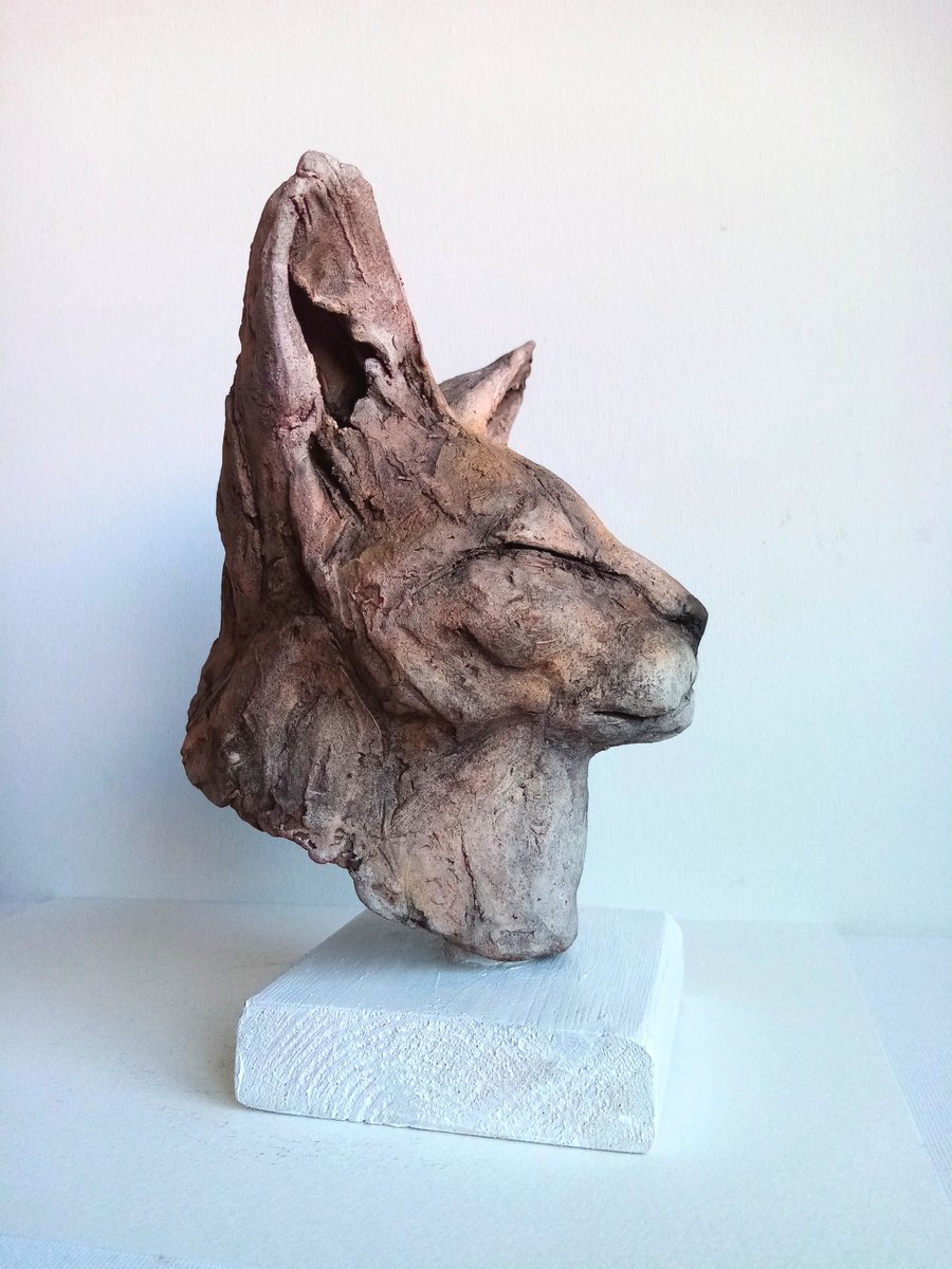 Serval sketch sculpture 