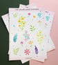 Wildflower Watercolour Sticker Sheet, Eco Friendly - Image 6