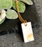 Ceramic pendant necklace - gold dotty number 3 - Image 1