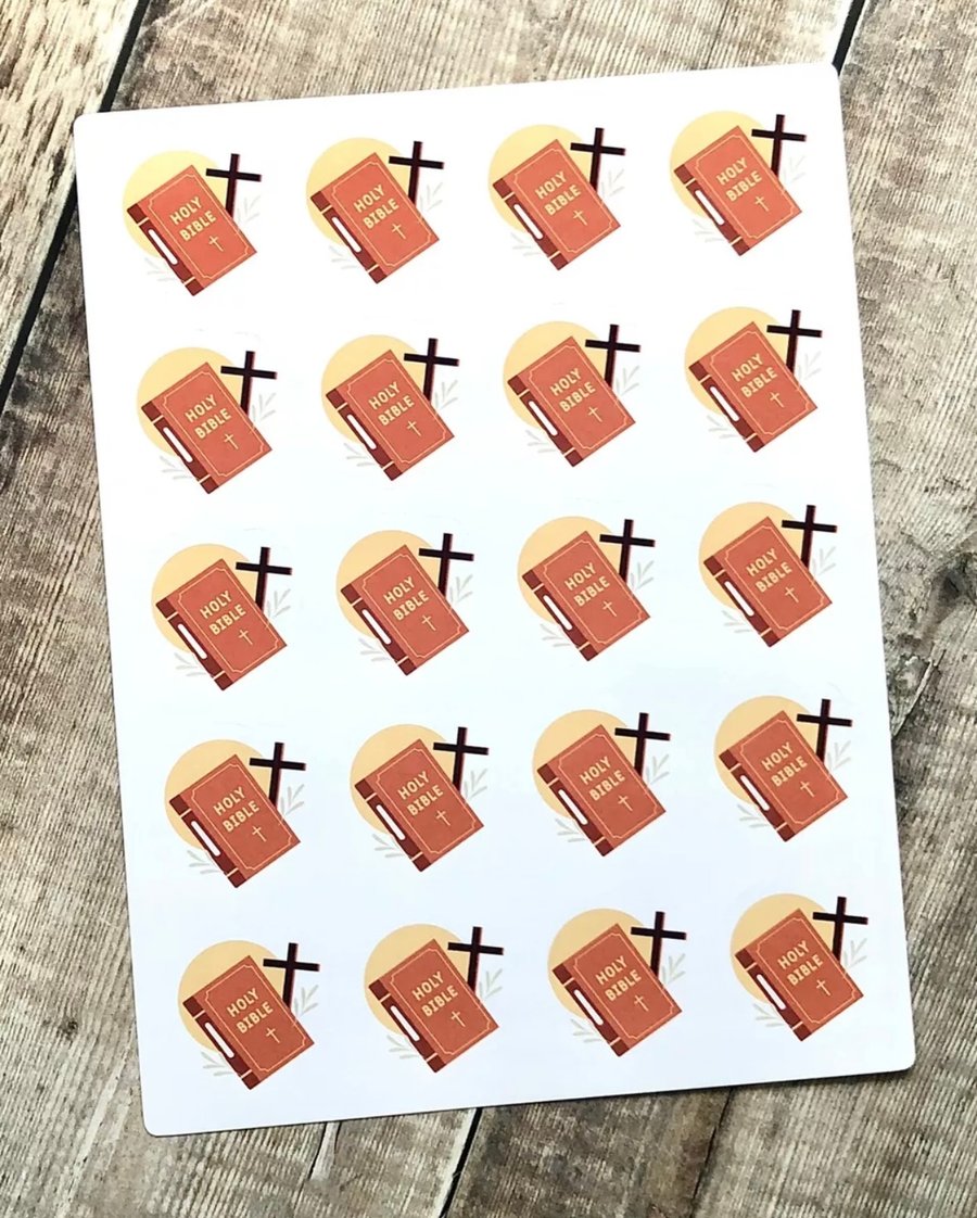 Holy Bible stickers Christian Sheet of 20 stickers