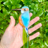 Fused glass kingfisher garden plant pot decoration sun catcher 
