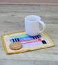 'Stack of Books' patchwork Fabric Mug Rug - Image 8
