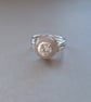 Statement  sterling silver ring with natural quartz and CZ. 925 Silver.  - Image 3