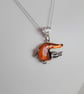Amber Cognac Crocodile and Sterling Silver Necklace. Amber, Wildlife, Gift