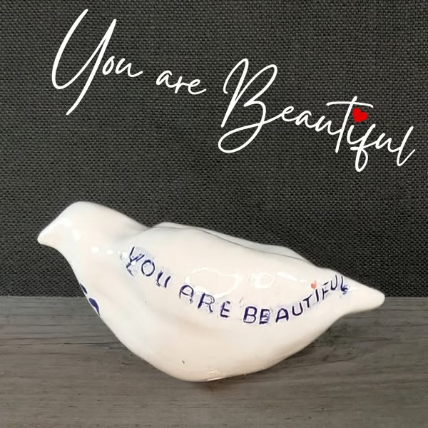 You are beautiful semicolon - Bird sculpture for stress relief and good vibes