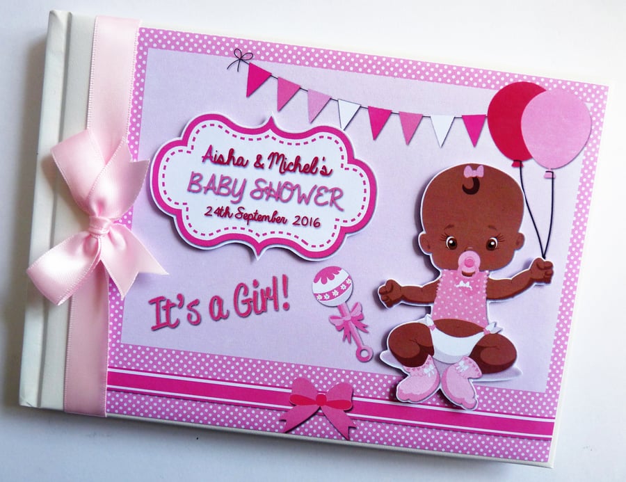 Personalised It's a Girl Baby Shower Guest Book, girl baby shower gift